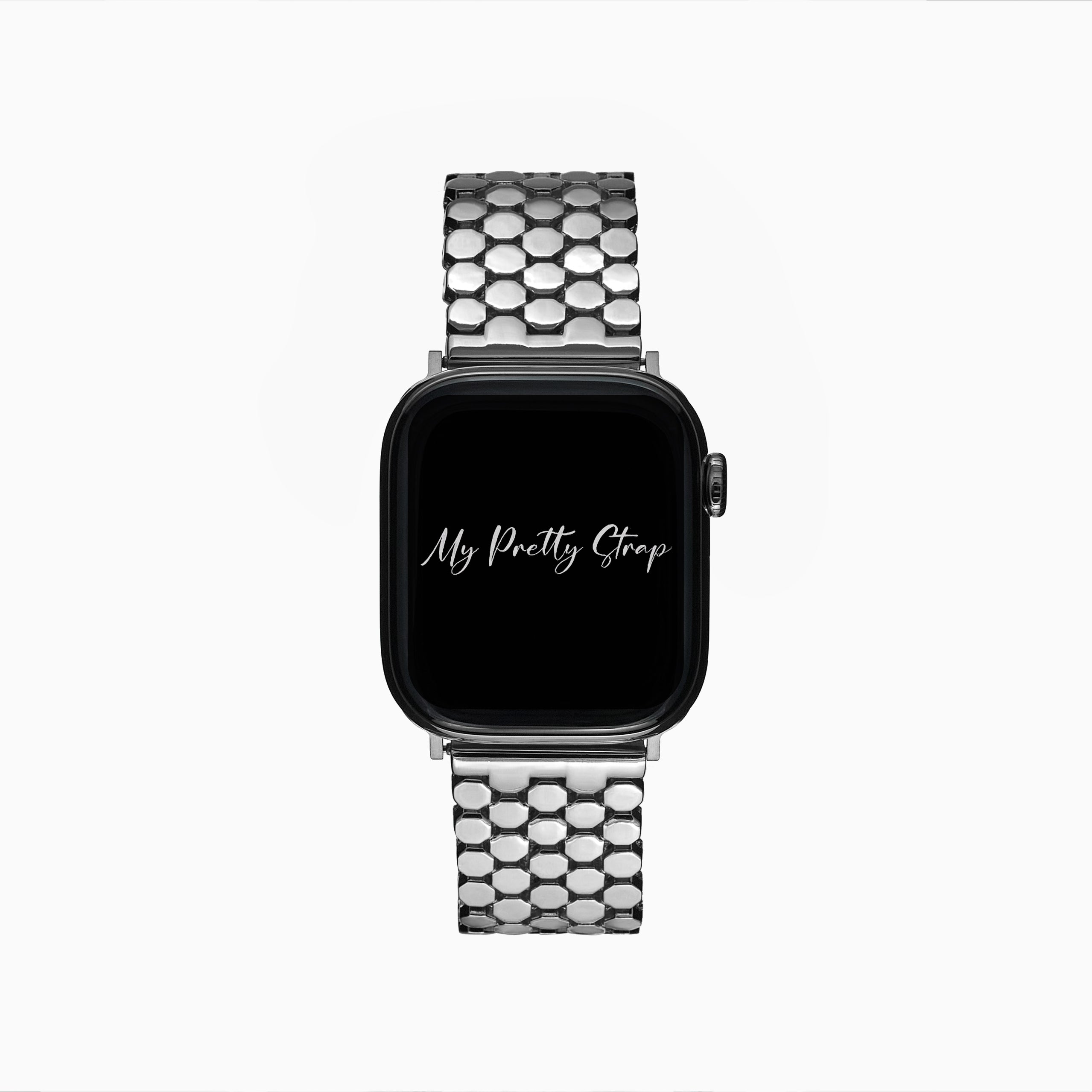 Honeycomb Stainless Steel Strap – Silver Gem